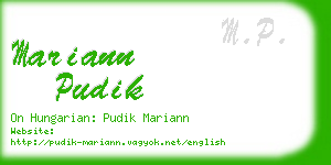 mariann pudik business card